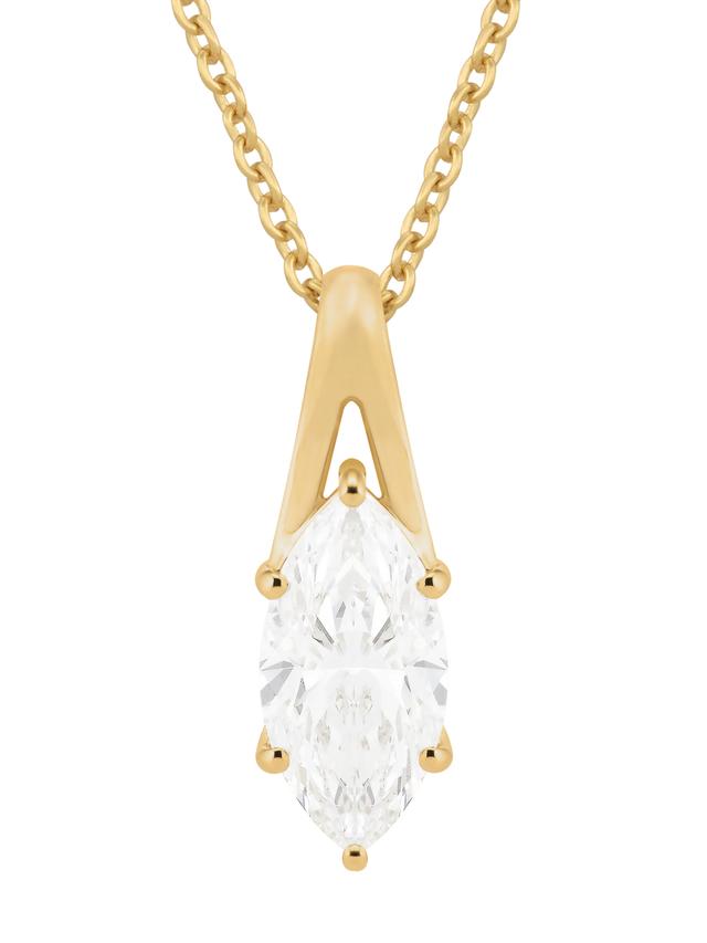 Brillant-Anhänger & Kette, 2.0 ct., Marquise-Cut, LG, Gold 585