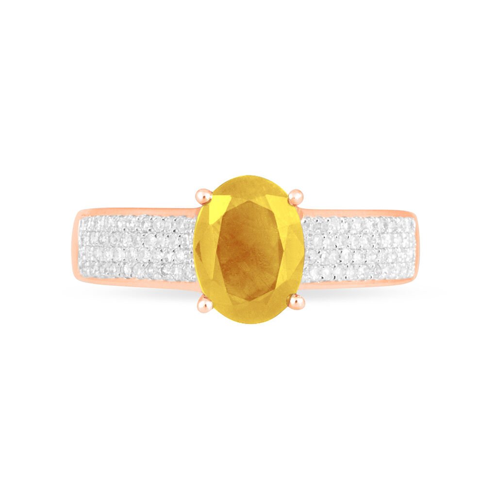 Bague Crista Or Rose Citrine Et Diamant