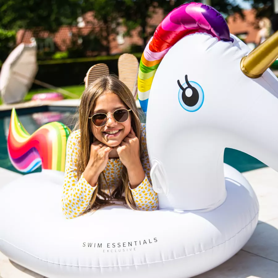 Swim Essentials Aufblasbares Einhorn Weiß XL