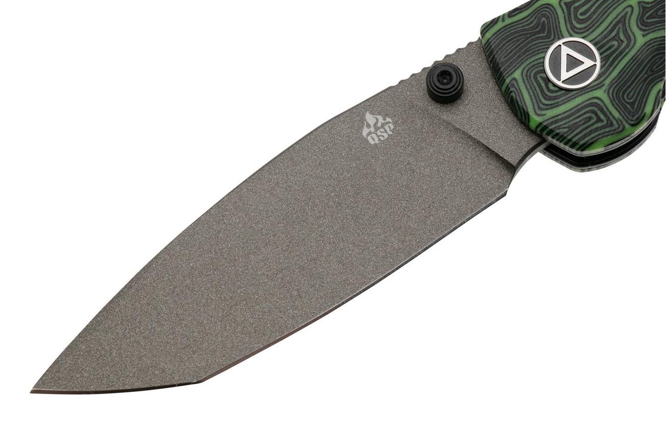 QSP Knife Turtle Punk QS158-C2 Ceramic Coated 14C28N Black Green G10, zakmes, Keanu Alfaro design