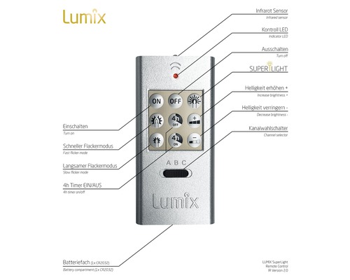 12-delige set Krinner Lumix Superlight Mini LED kaarslichtsnoer, warm wit, inclusief timerfunctie, batterij en afstandsbediening