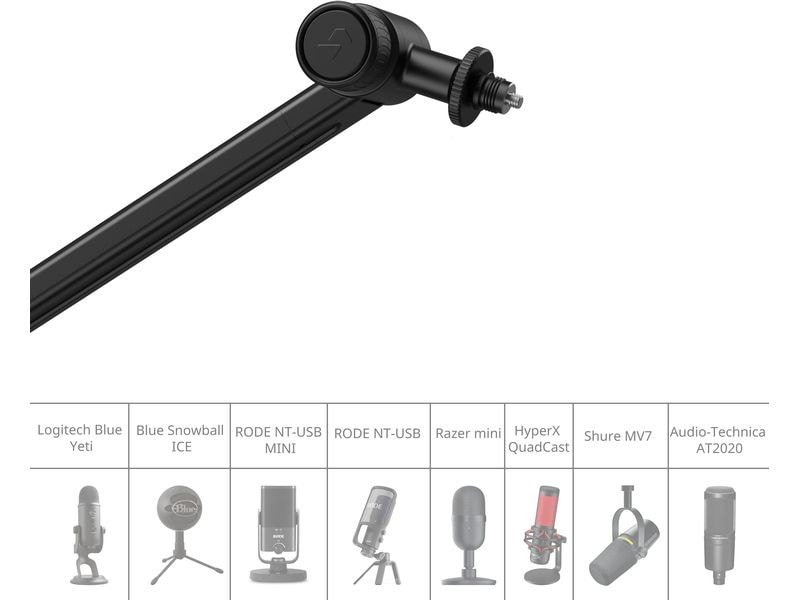 Smallrig Mikrofonarm-Tischhalterung Mikrofongalgenhalterung für für Podcast-Aufnahmen, Live-Audio-Streaming, Vlogging und ähnliche Szenarien