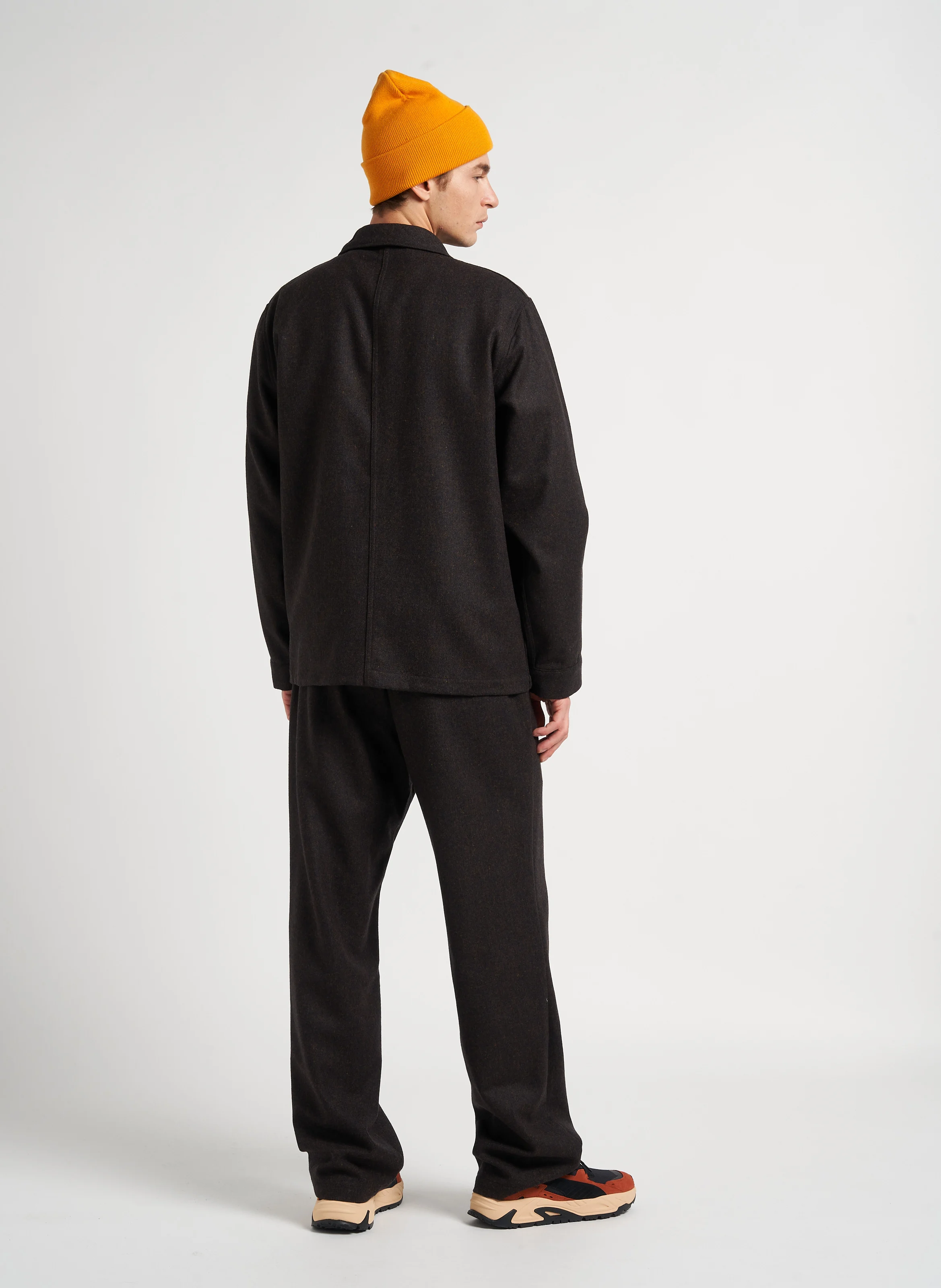 MARNO TERRA - Surchemise ample col classique en laine| Marron