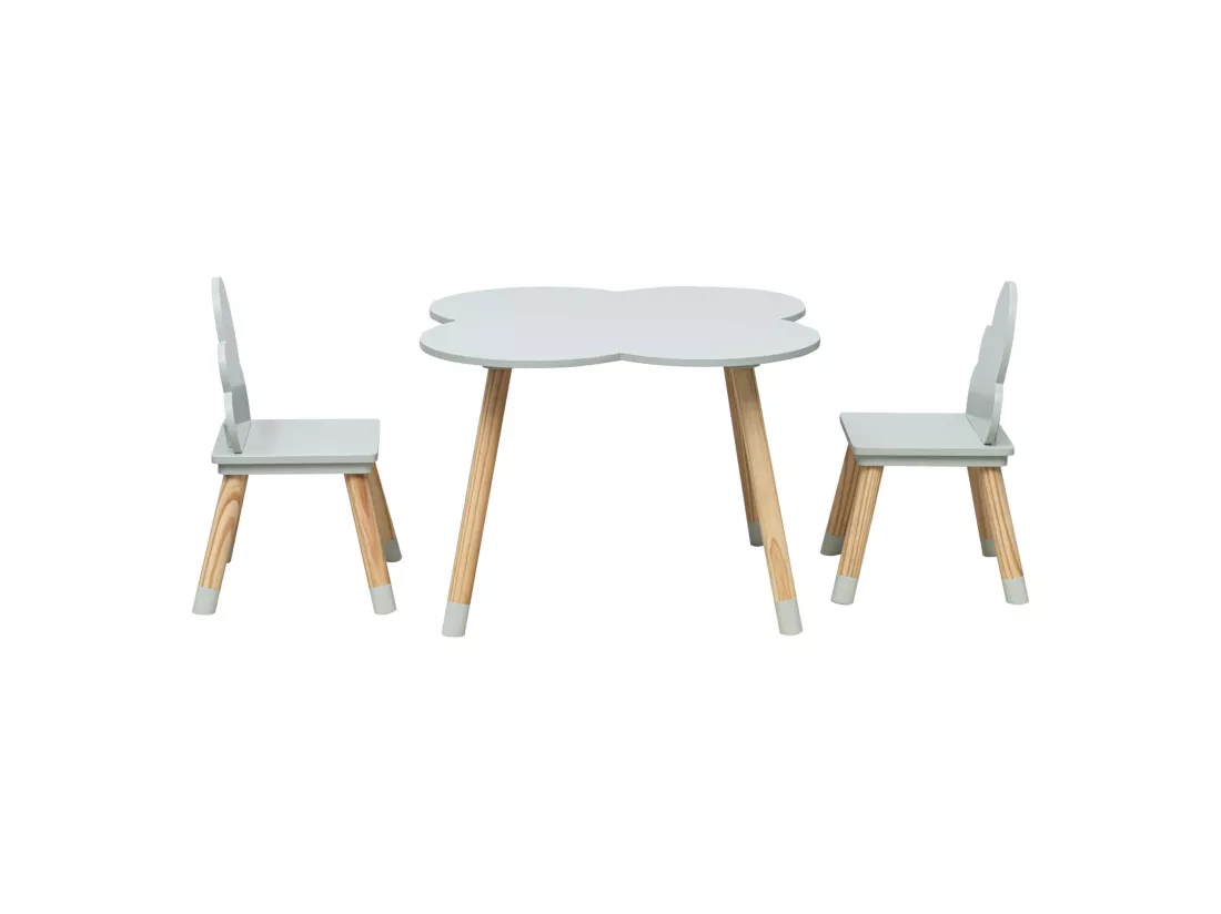 Table et 2 Chaises pour Enfants en MDF Pin Vert pour Chambre d'Enfant Salle de Jeux
