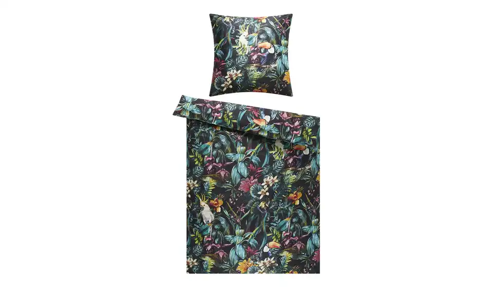 indigo Mako-Satin Bettwäsche Holiday 155x220 cm, 80x80 cm