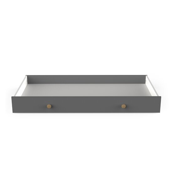 Gabin Tiroir de lit   Blanc perle / Gris graphite        70 x 140 cm   de               CBA Meubles