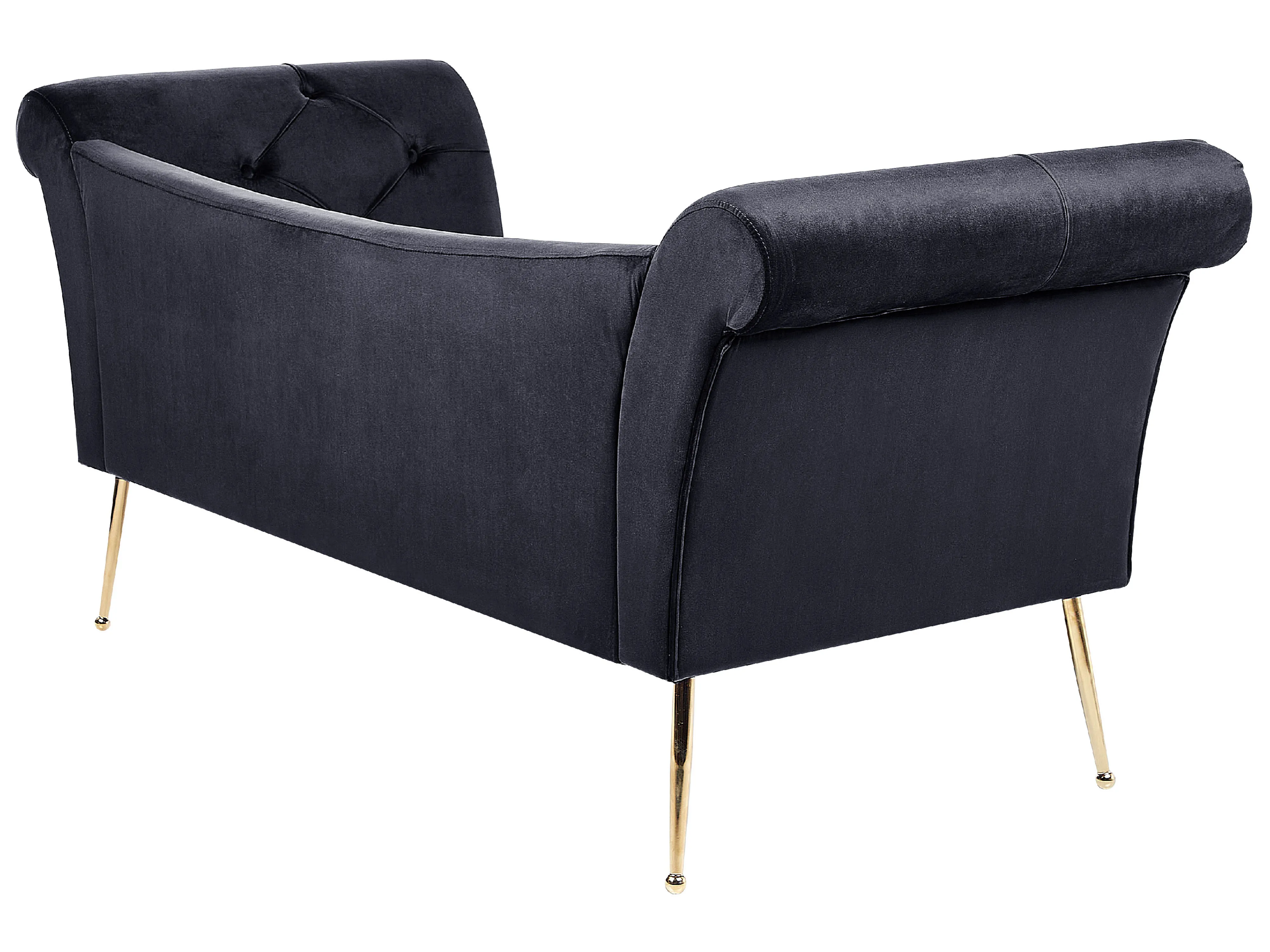 Chaise longue NANTILLY Fluweel Zwart