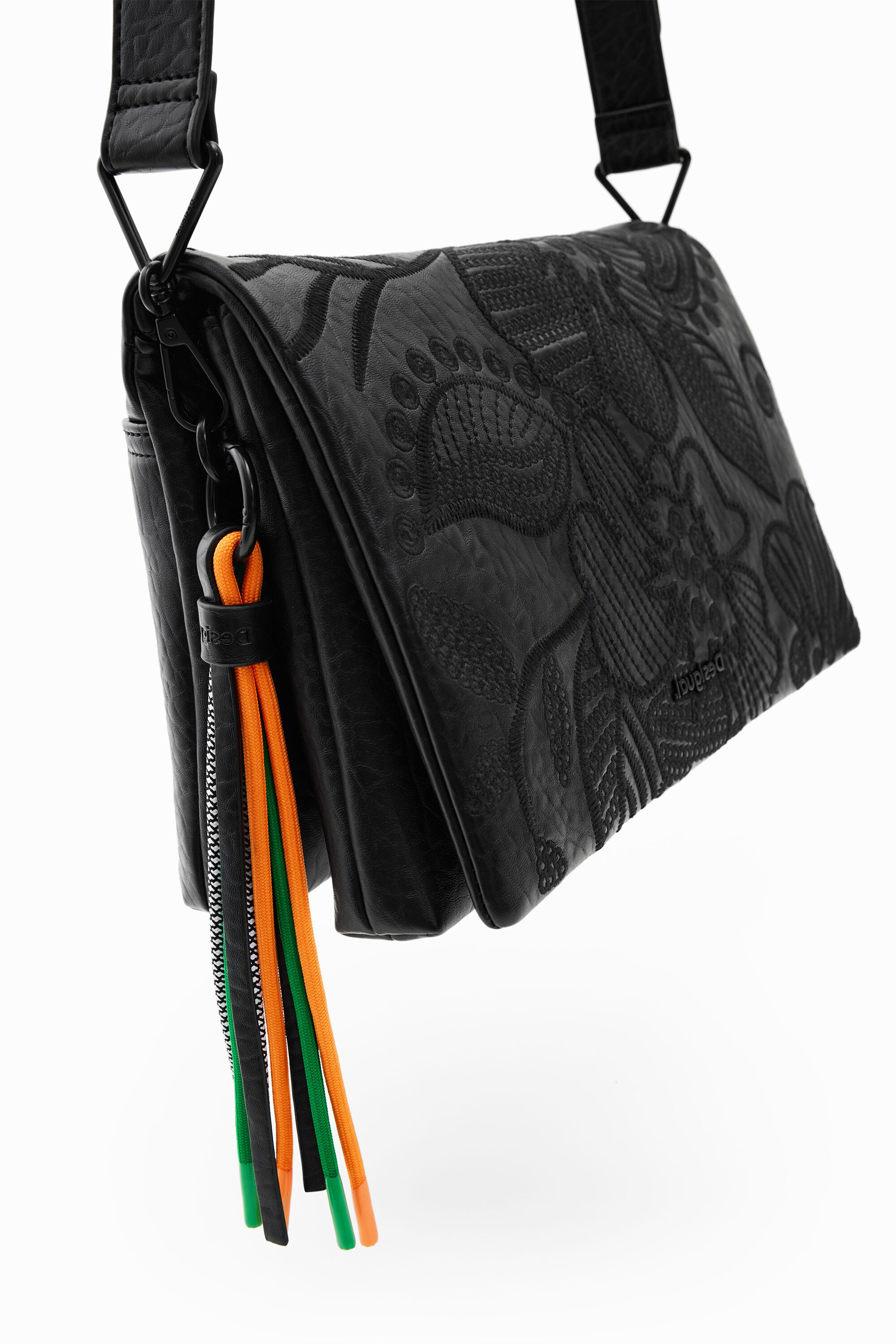 Sac à bandoulière moyen fleurs brodées