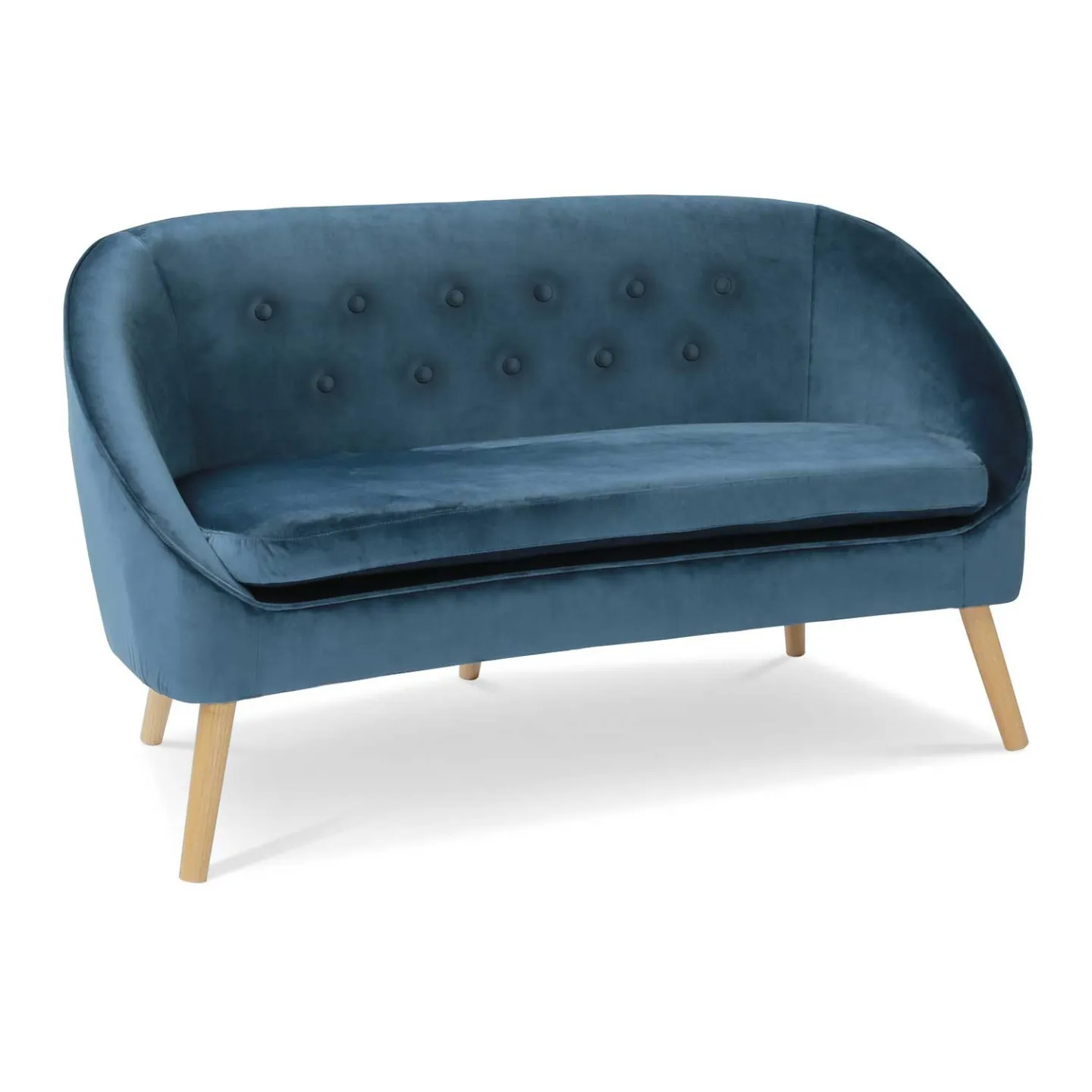Canapé banquette en velours SONIA bleu