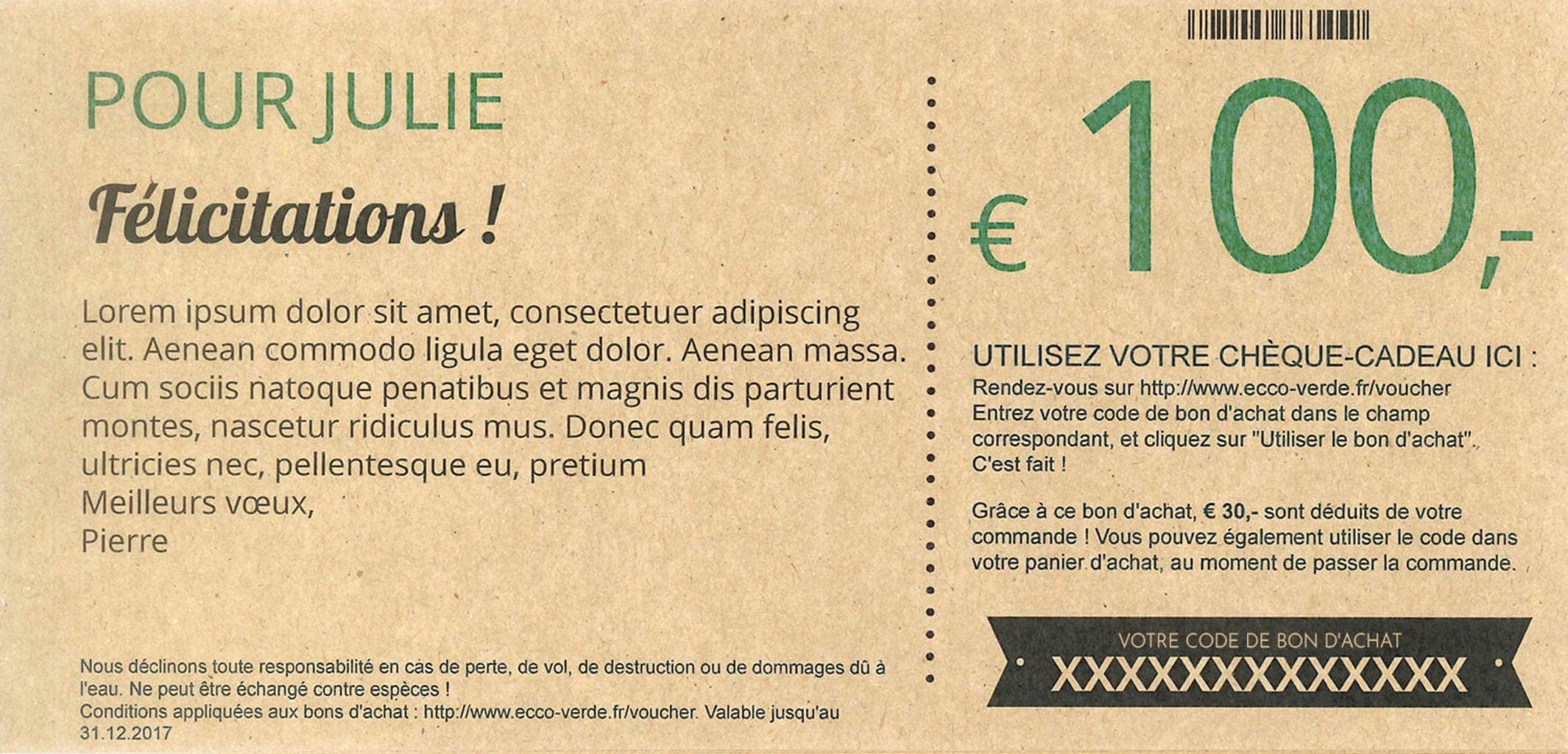 Ecco Verde  Nicest Wishes! - Geschenk-Gutschein, 
