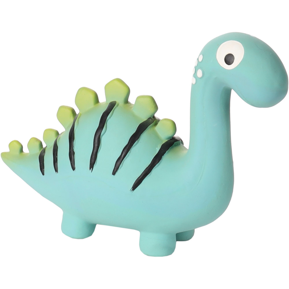 Jouet dinosaure vert en latex hauteur 13.5 cm pour chien