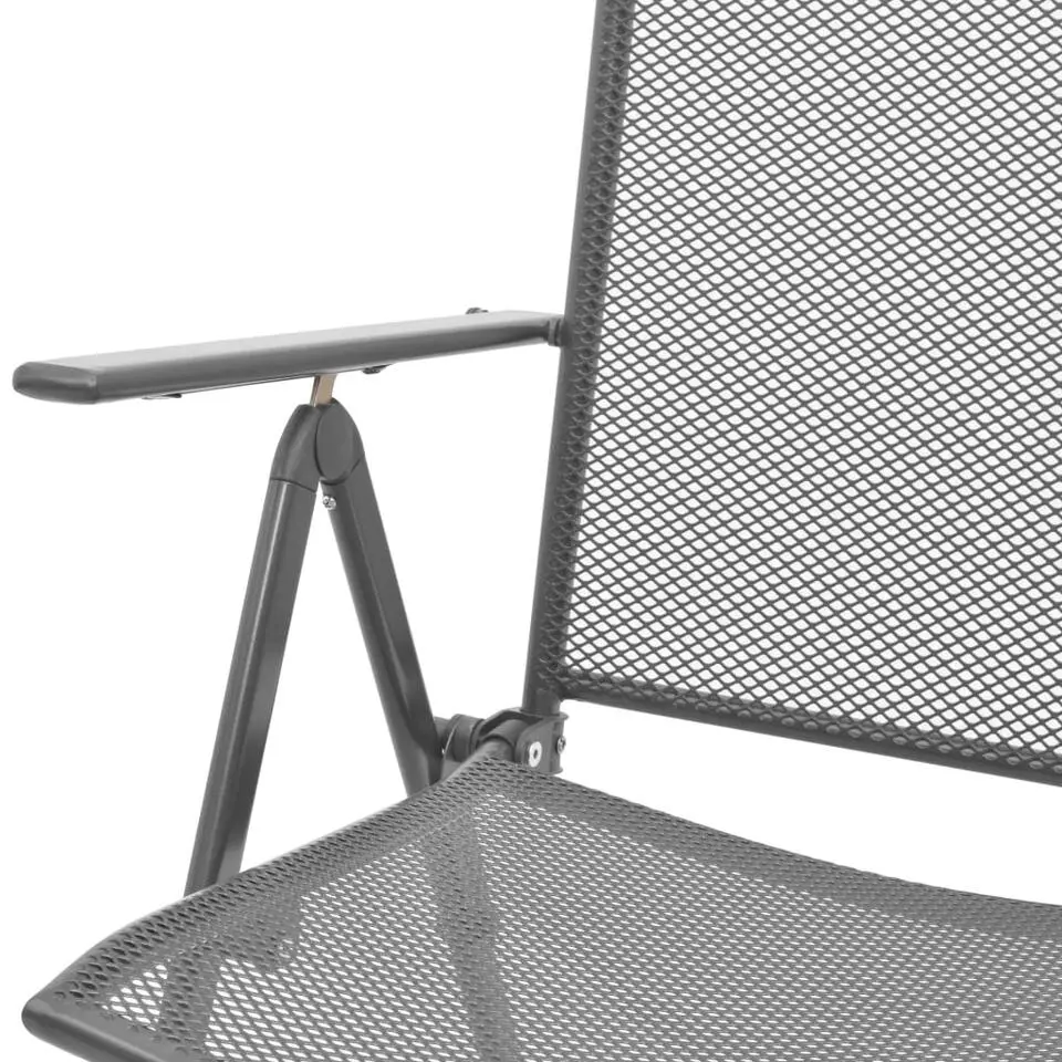 vidaXL - Tuinstoelen - Antraciet - Metaal - 2 stuks - Stapelbaar