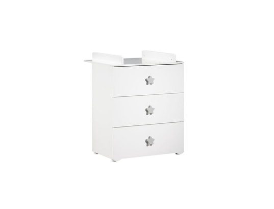 TBD - Meuble à langer BABY PRICE Commode a langer 3 tiroirs - Boutons etoile gris...