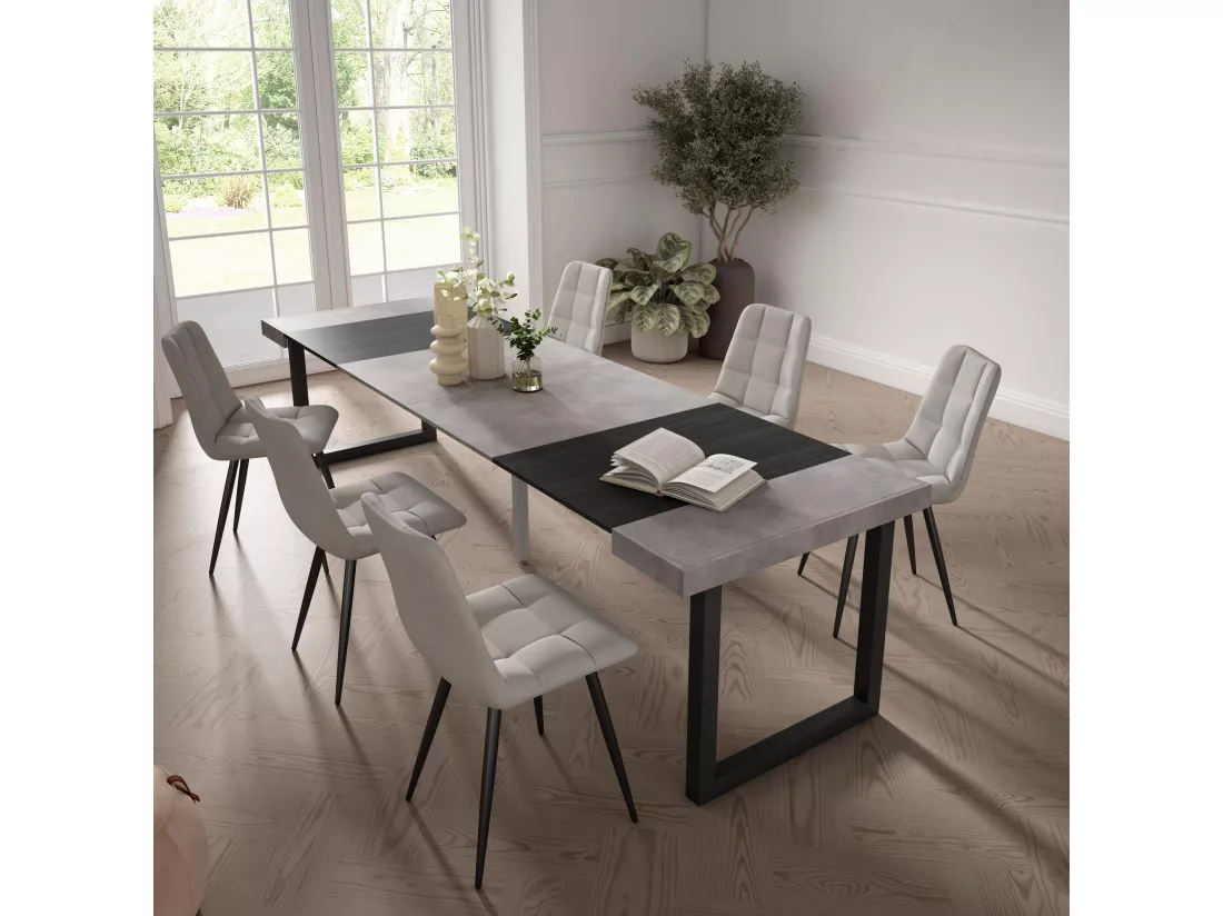 Table console extensible, 300, Pour 14 personnes, Pieds bois massif