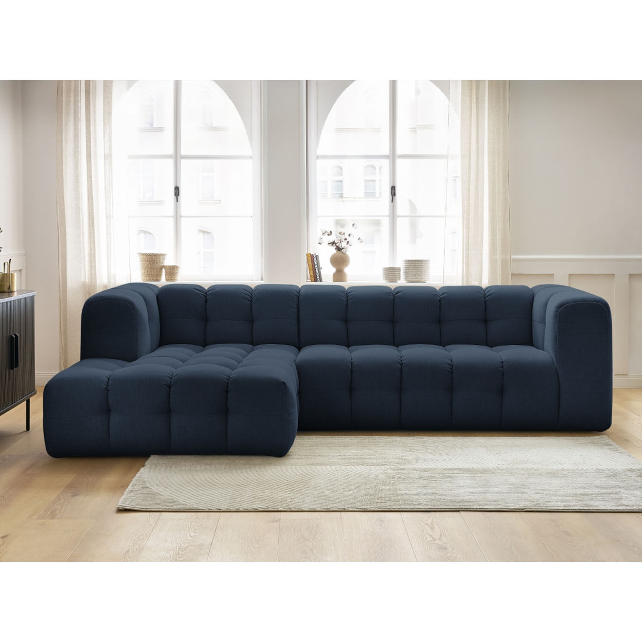 Bobochic Canapé d'angle gauche cloud bleu foncé - 288x184x75 cm