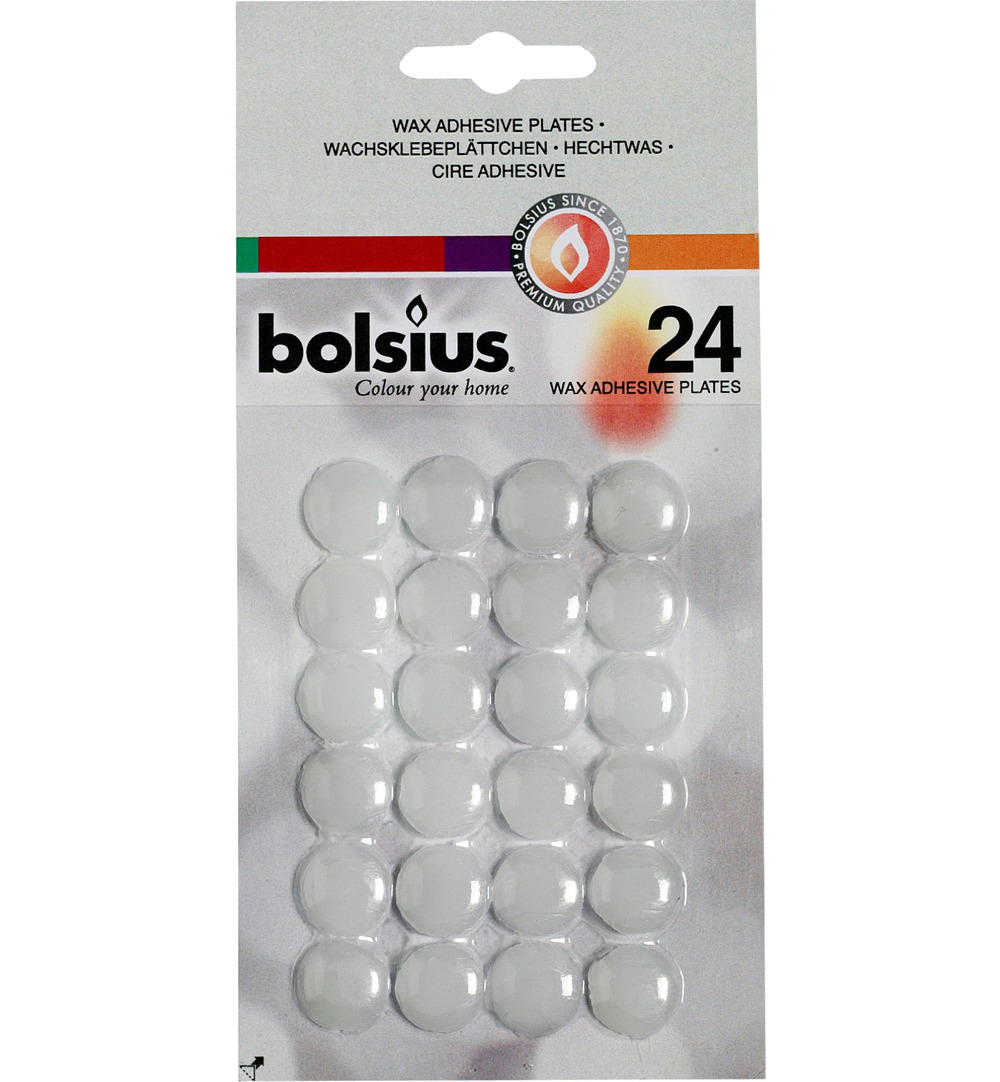Bolsius Hechtwasrondjes blister 24 Wit (24 stuks)