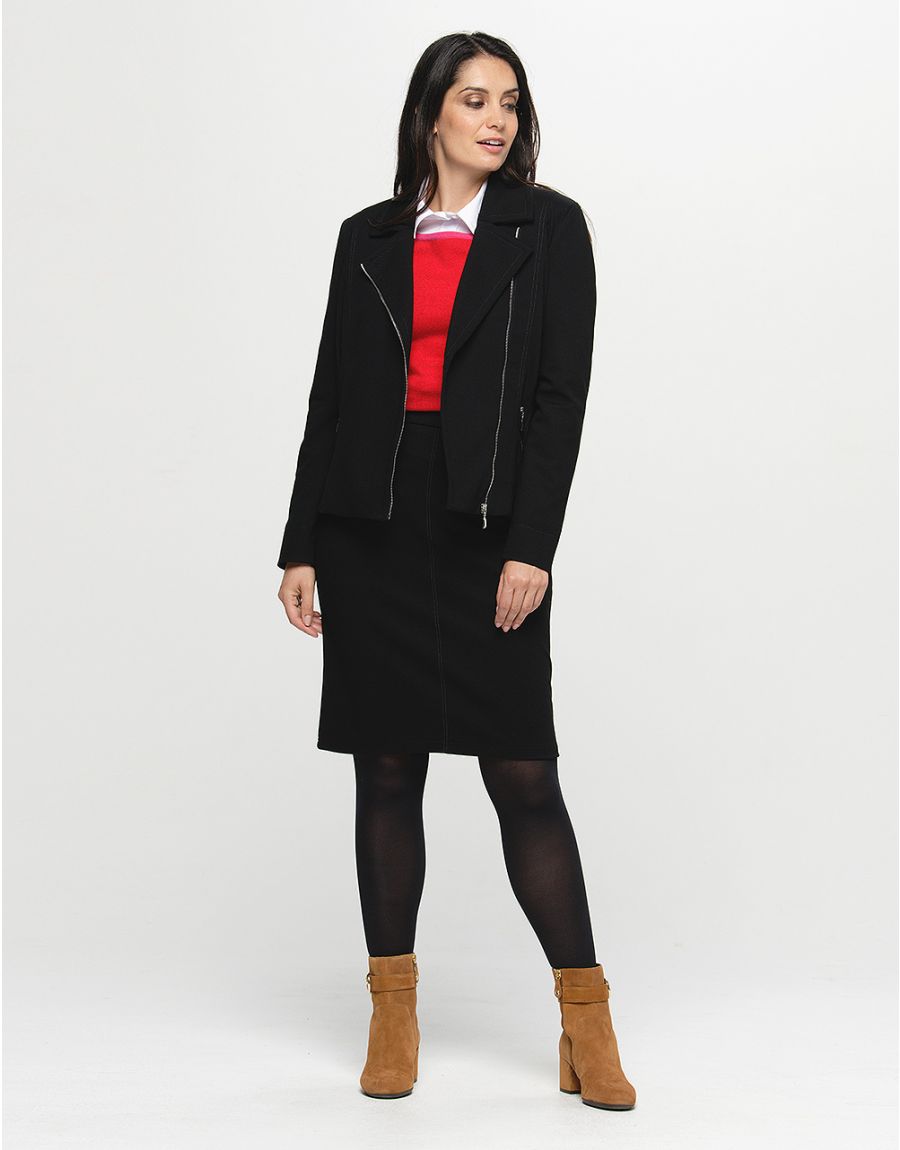 Jupe droite stretch noire