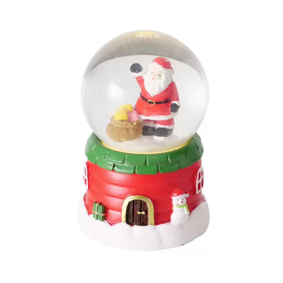 Schneekugel mit LED Hunky rot,weiss