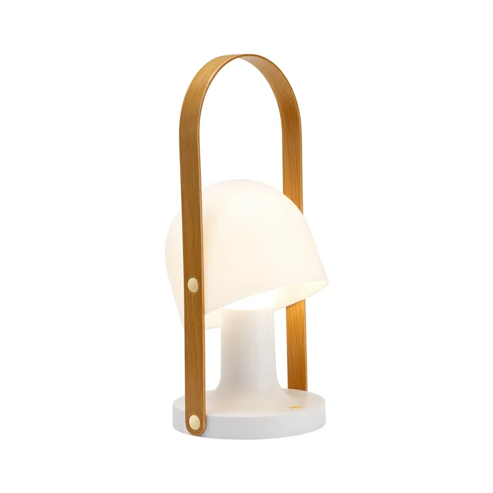 marset - FollowMe Plus Outdoor Akku LED Tischleuchte, Eiche / weiss