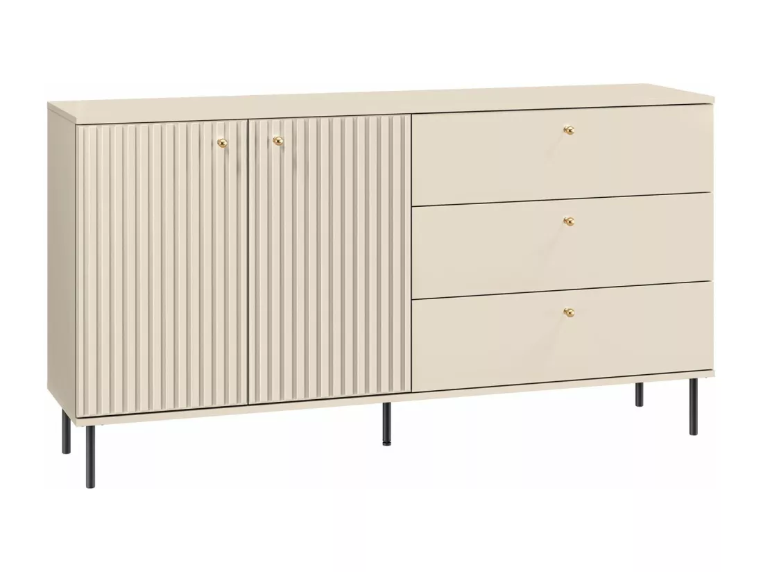 Buffet 2 portes - 3 tiroirs - 160 cm - beige - CALETTO