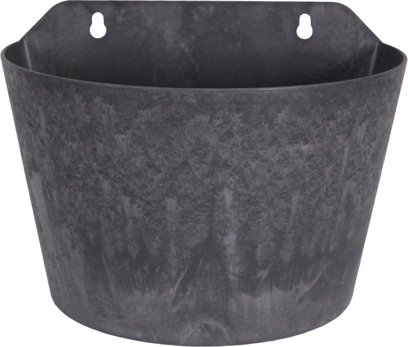 Artstone muur bloempot Claire zwart 24 x 16 x 18 cm