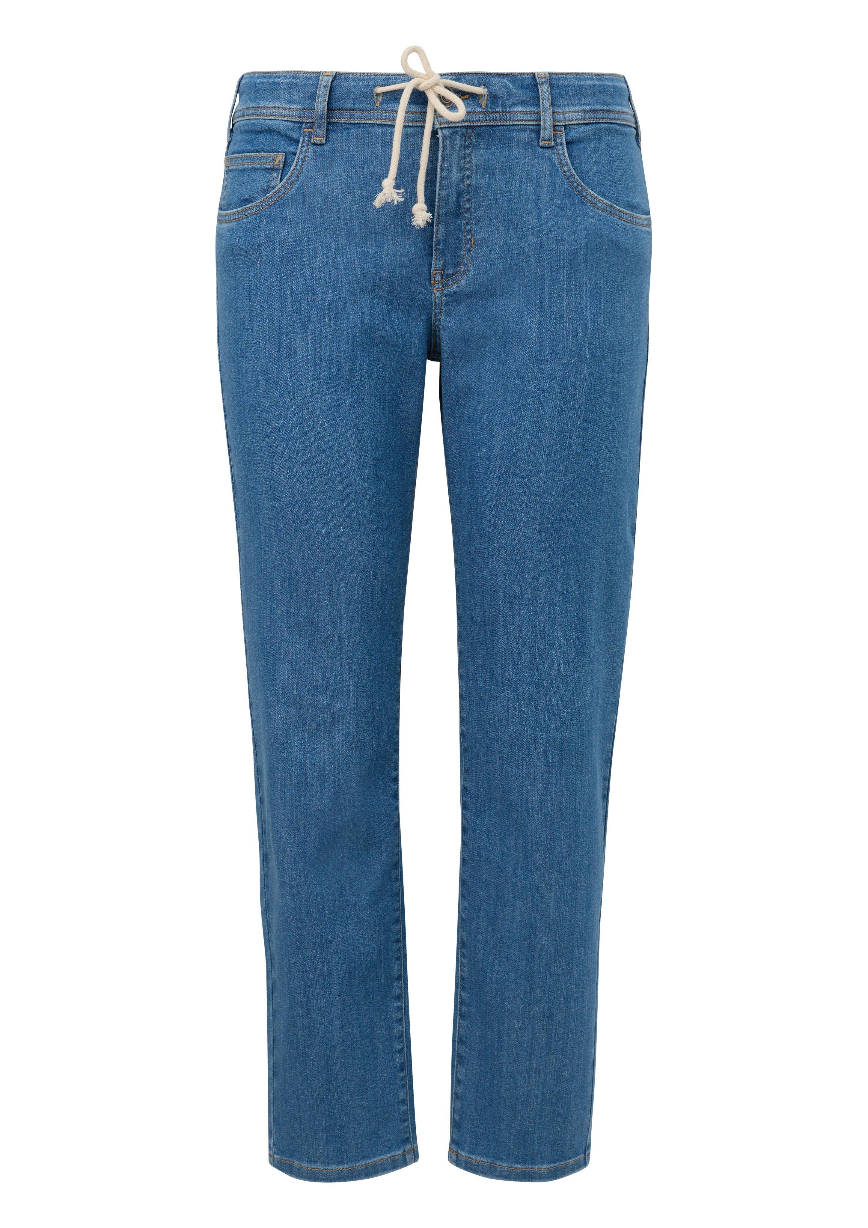 Schmale Jeans mit Tunnelzug und Kordel am Bund