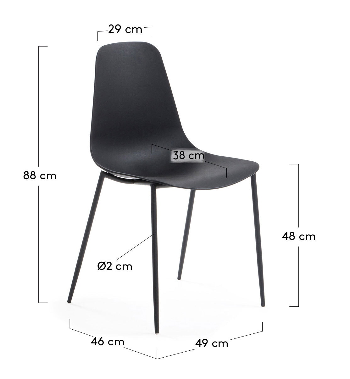 Kave Home Esszimmerstuhl WHATTS 4er Set schwarz