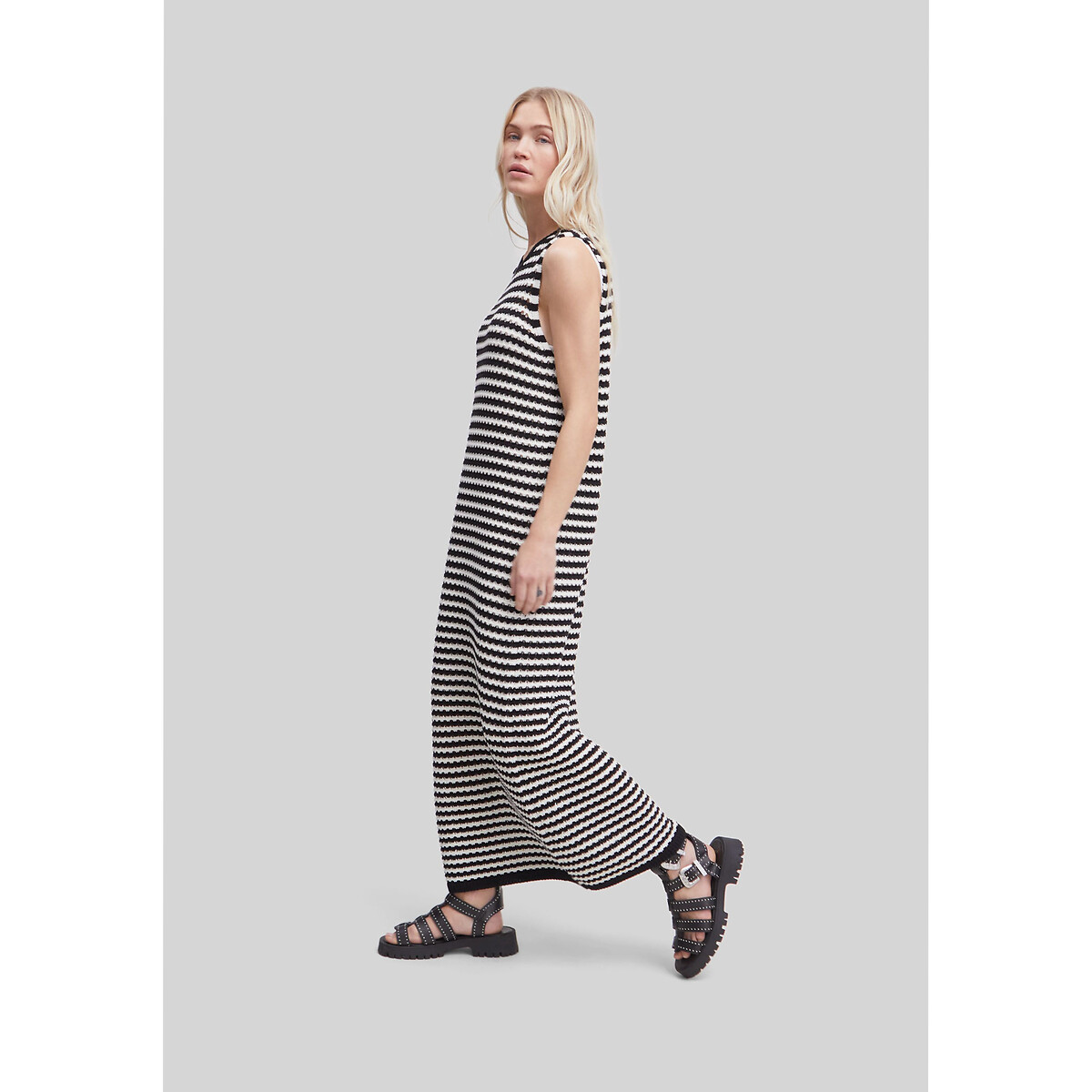 IKKS<br>Vestido longo em estilo náutico, malha vazada