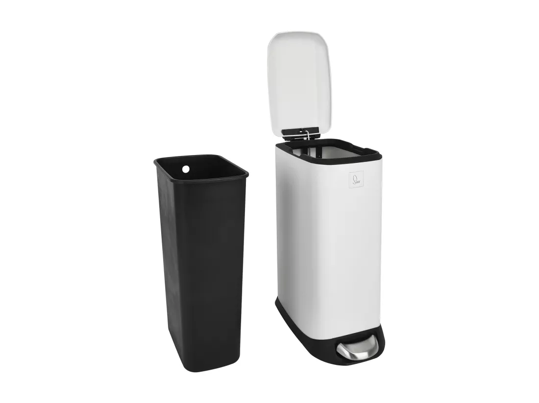 SVITA TS20 Poubelle à pédale 20 l avec seau intérieur et pédale blanc