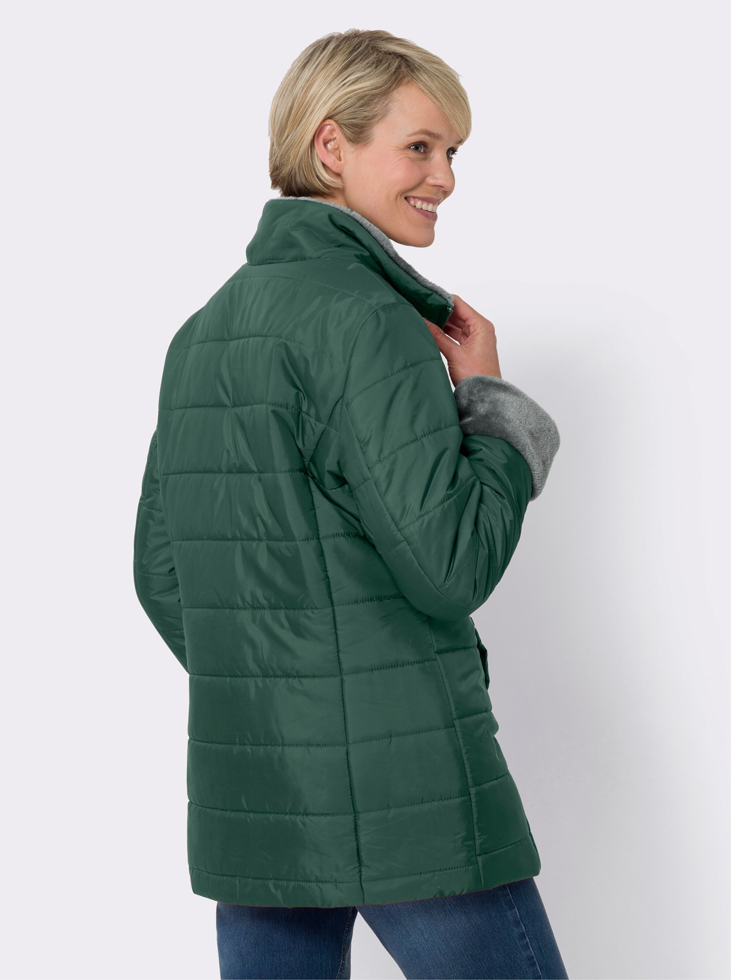 Steppjacke mit Pelz-Imitat