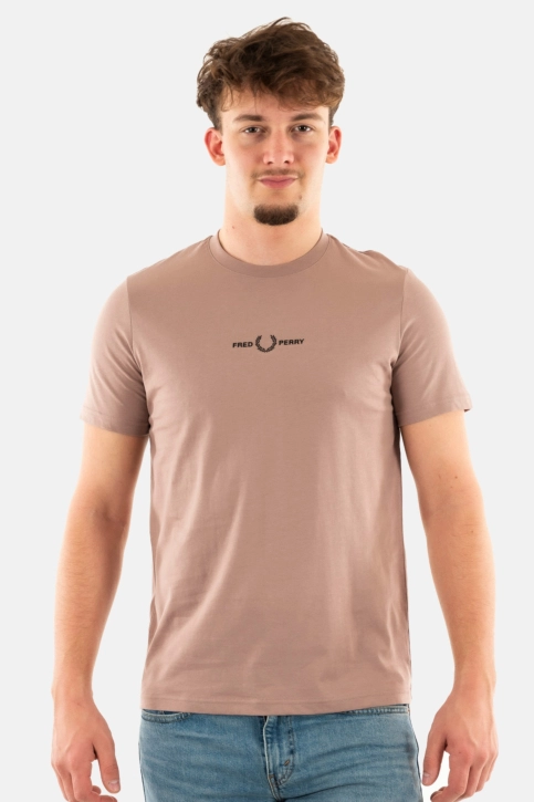 Tee shirt fred perry embroidered s52 dark pink