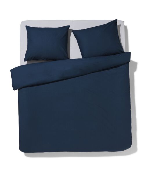 housse de couette en coton doux 200x200/220 bleu foncé