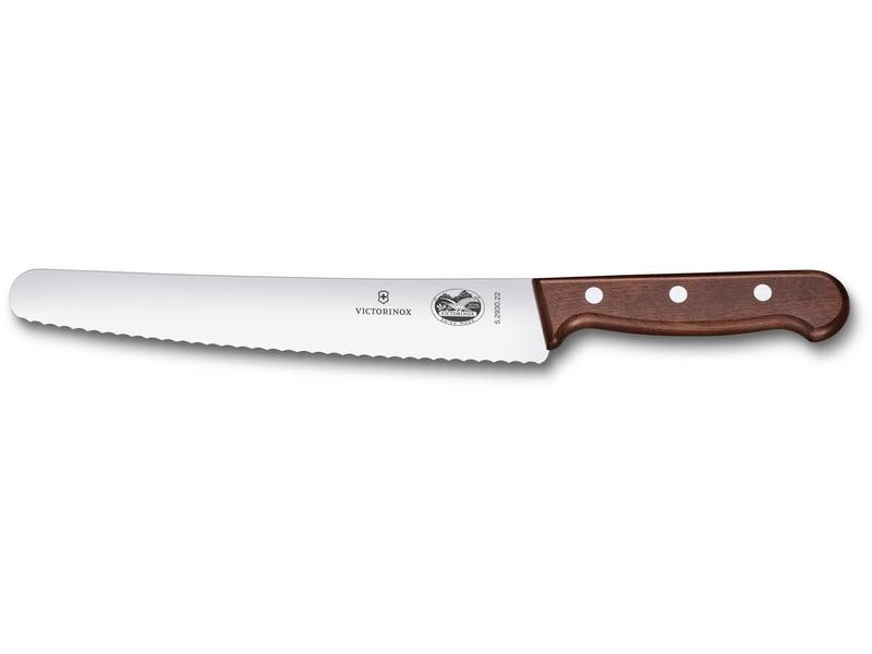 Victorinox Brotmesser 22 cm Braun Brot und Konditormesser mit ergonomischem Griff und Wellenschliff