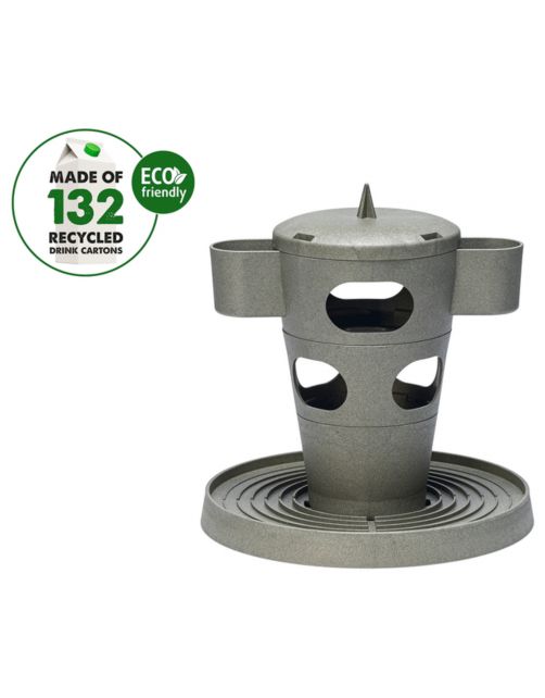 Beeztees Snacktoren - Kippenspeeltje - 30x30x32.5 cm Grijs Groen