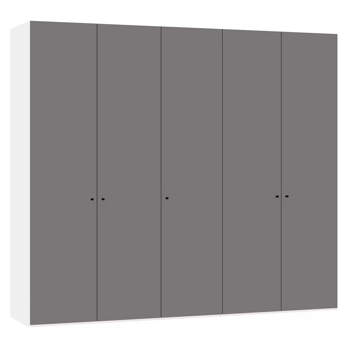 Drehtürenschrank 5-trg. Montreux dunkelgrau,weiss