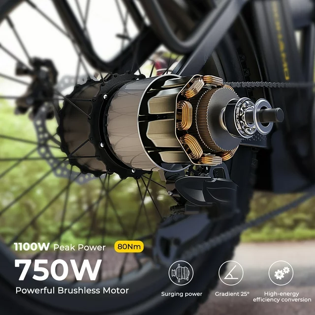 Bicicleta elétrica SOHAMO H3 para adultos, dobrável, com pneus largos de 20 polegadas, motor de 750 W, bateria removível de 48 V 15 Ah, suspensão dianteira e câmbio Shimano de 7 velocidades.