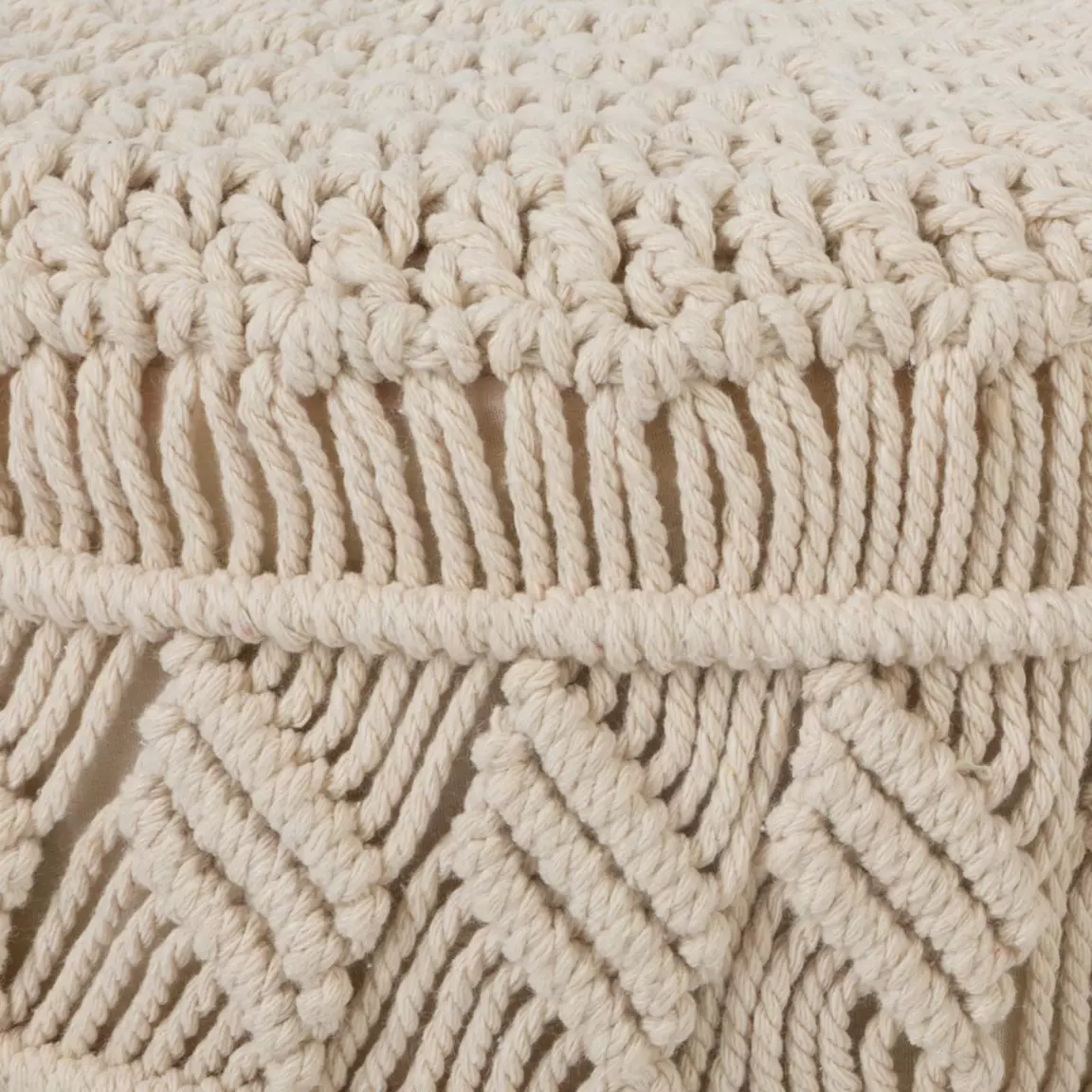 Lot de 2 tabourets (H42 cm) Macrame Eté Beige