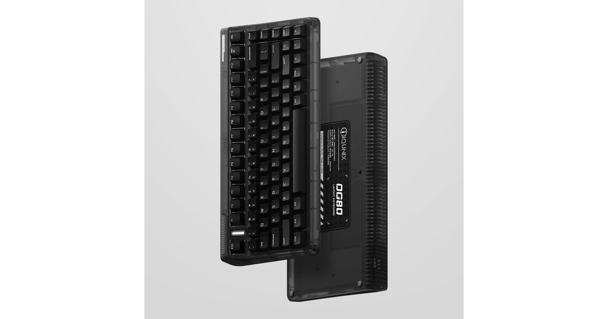 IqunixOG80 Dark Side Wireless Mechanical Keyboard, gaming toetsenbord  (Zwart, US lay-out, Cherry MX Brown, RGB leds, 80% (TKL), Hot-swappable, PBT, 2.4GHz | Bluetooth 5.1 | USB-C)