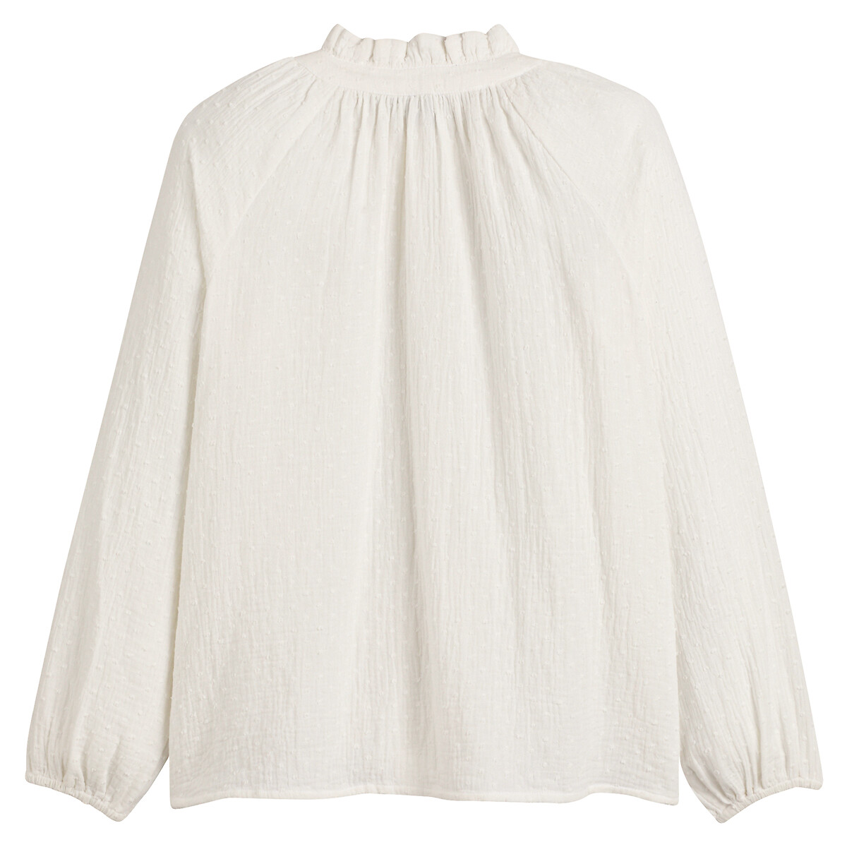 COLEÇÃO LA REDOUTE<br>Blusa solta com gola alta e estampa de bolinhas