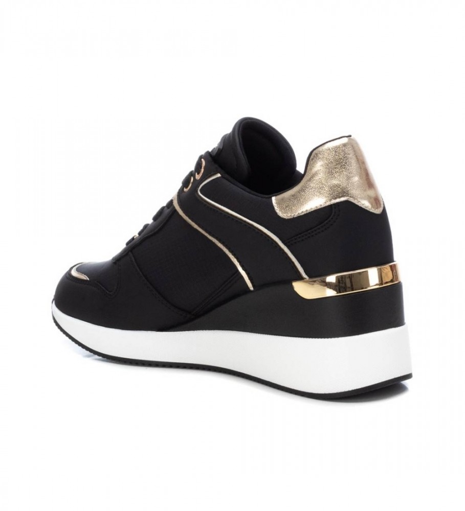 Tênis Xti 141651 Preto - Salto Anabela de 6cm -