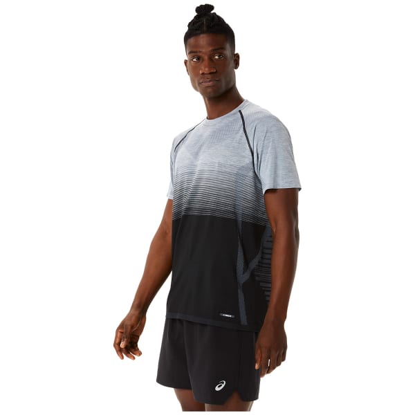 T-shirt running ASICS SEAMLESS SS TOP PERFORMANCE BLACK/CARRIER GREY