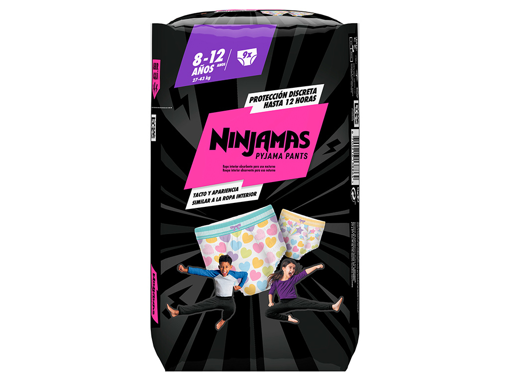 FRALDAS DODOT NINJAMAS CORAÇÃO T8 8-12 ANOS 23-43KG 9UN