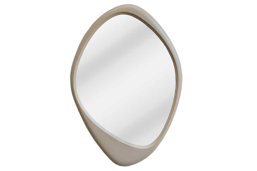 Asymmetrischer Wandspiegel ORGANIC 95cm greige flexibel aufhängbar