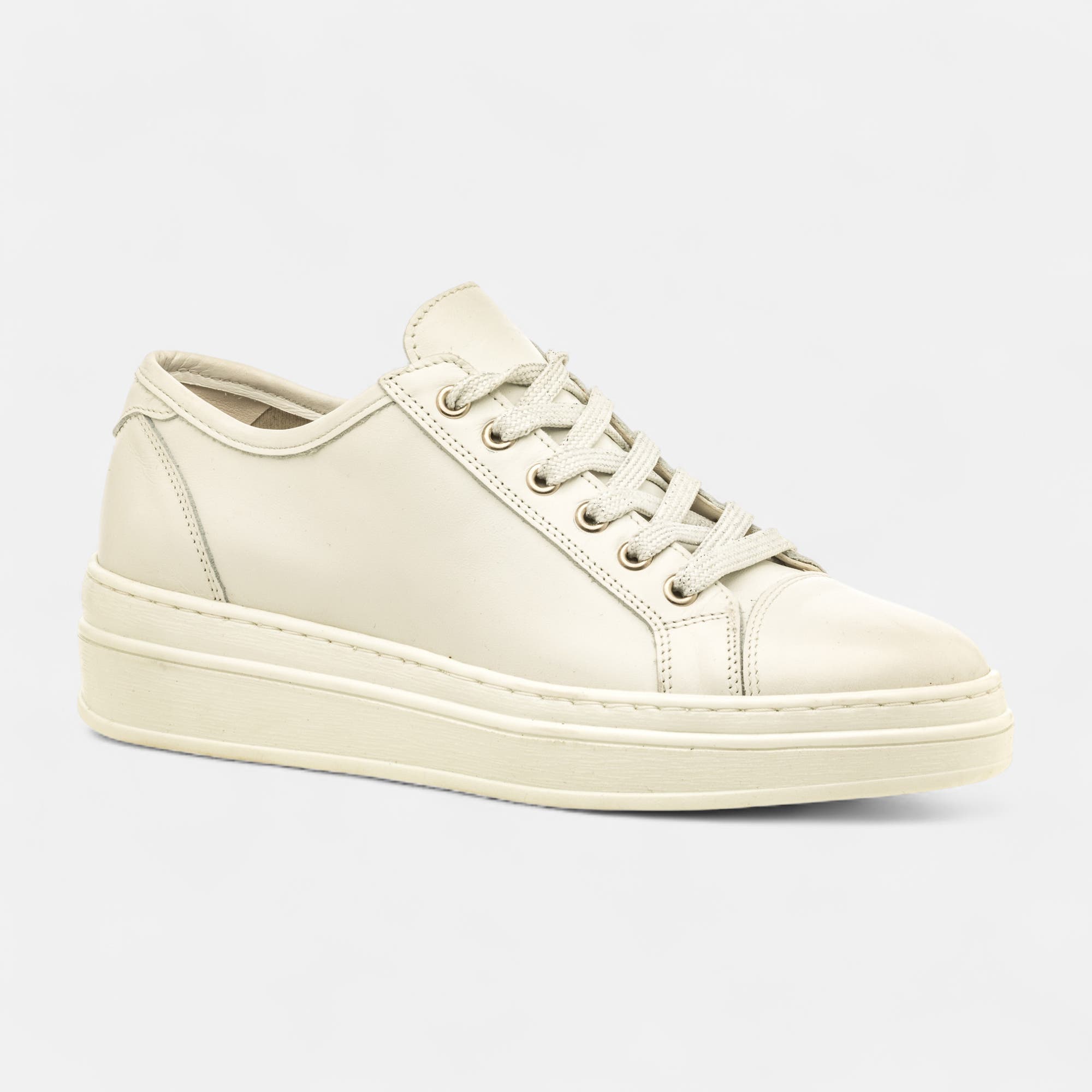 Baskets basses Femme en cuir blanc
