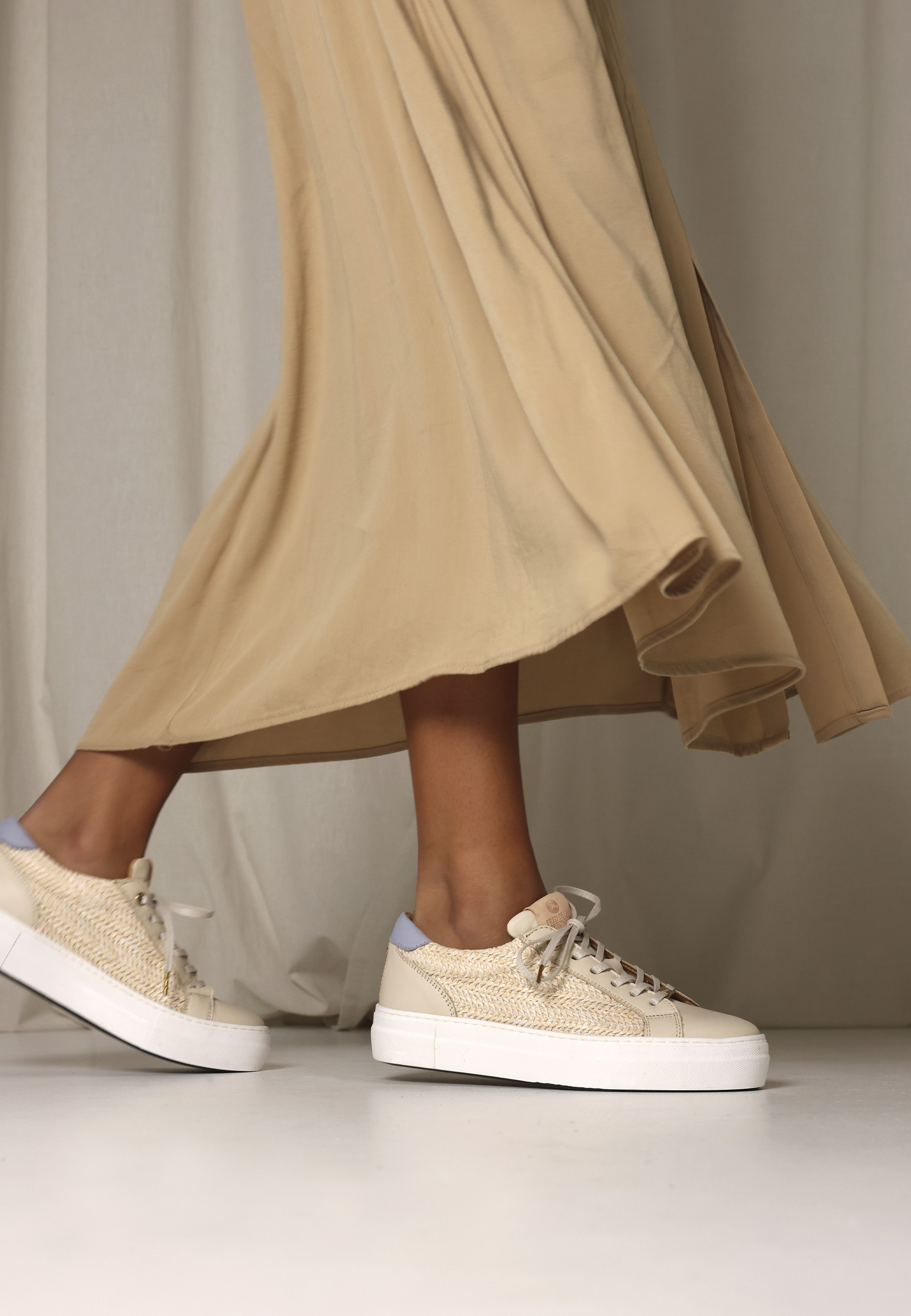 STORM LUCA Sneaker raffia Off White/Blue