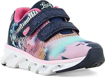 Leaf Skalka Blinkende Sneakers, Navy/Pink