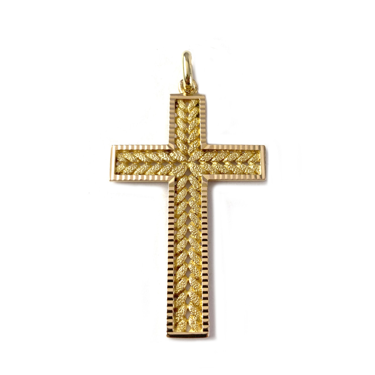 Pendentif croix d'occasion or 750 jaune