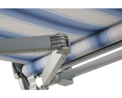 SOLUNA knikarmzonnescherm Trend 2.5x2 Stoffen design J201 Frame zilver geanodiseerd incl. zwengel