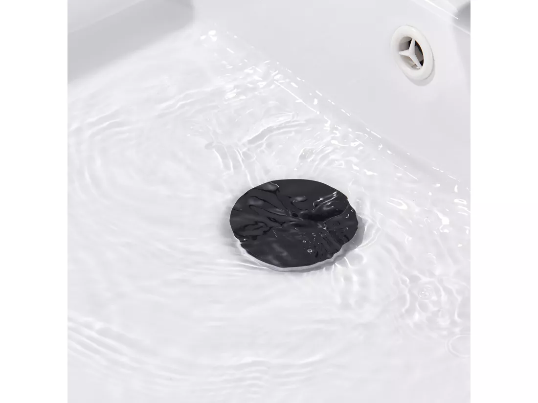 Auralum max Bonde de Lavabo avec Trop Plein,Bonde de Lavabo Pop Up Valve,Bonde de Lavabo avec Panier à Crépine pour Salle de Bain,Noir