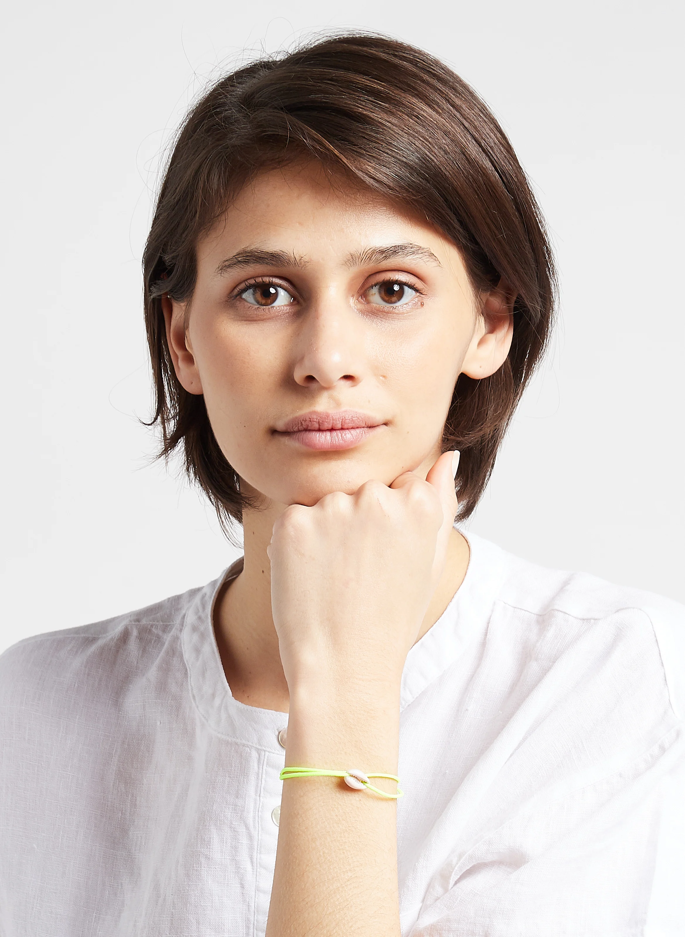 COQUILLAGE - Bracelet coquillage lien synthétique | Jaune